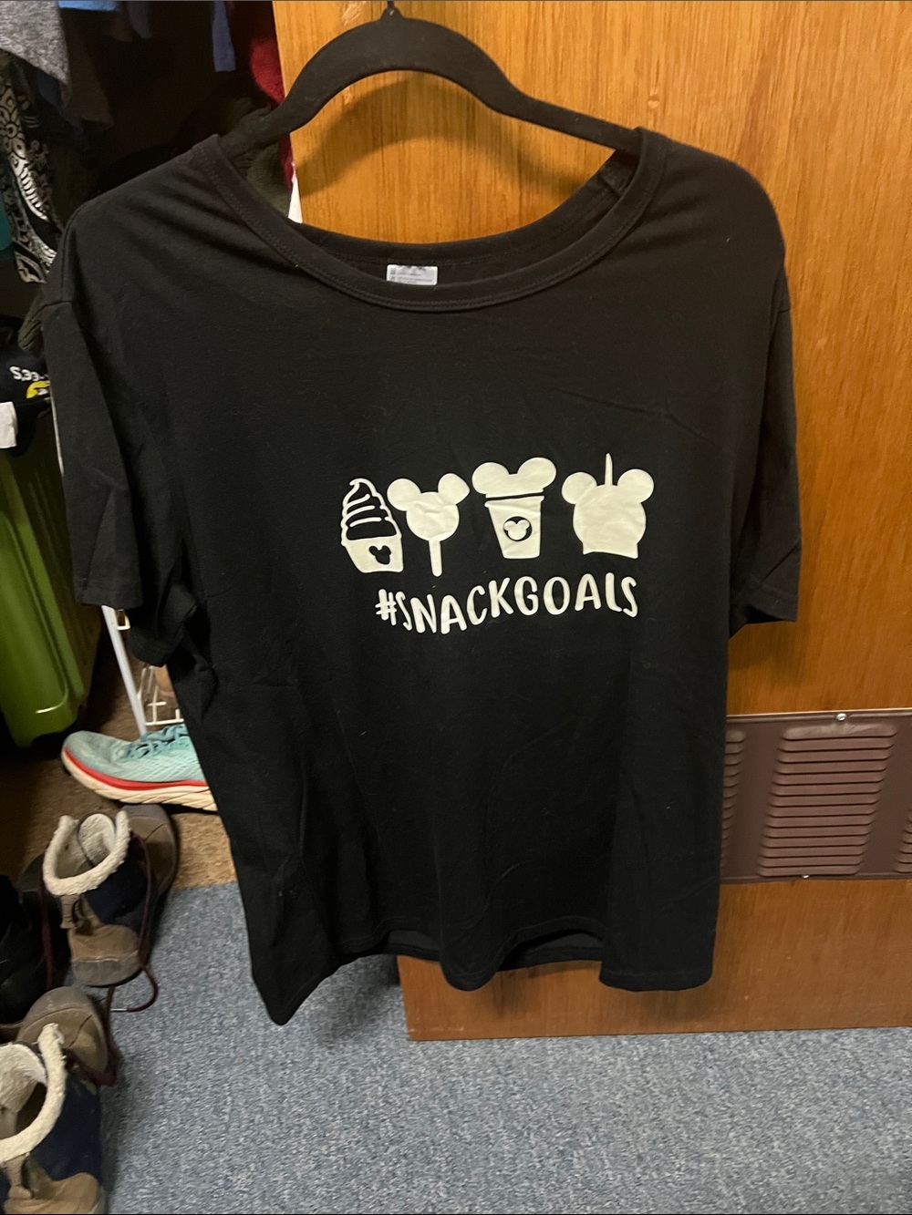 #SNACKGOALS Black Graphic Short Sleeve Tee